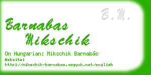 barnabas mikschik business card